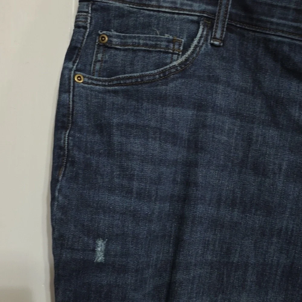 NWT Sonoma Women's Denim Capris Rolled Cuff Stretch Comfort Mid‎ Calf Sz 28 W